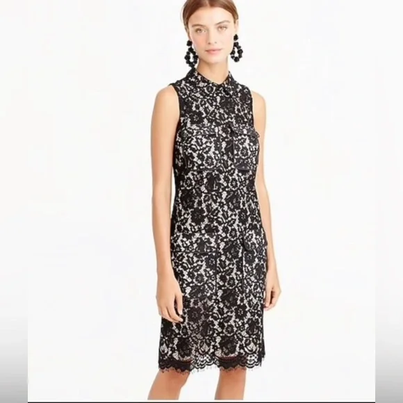 lace collar shift dress The A Beloved Boudoir Lace Sleeve Mini Shift Dress main image 0